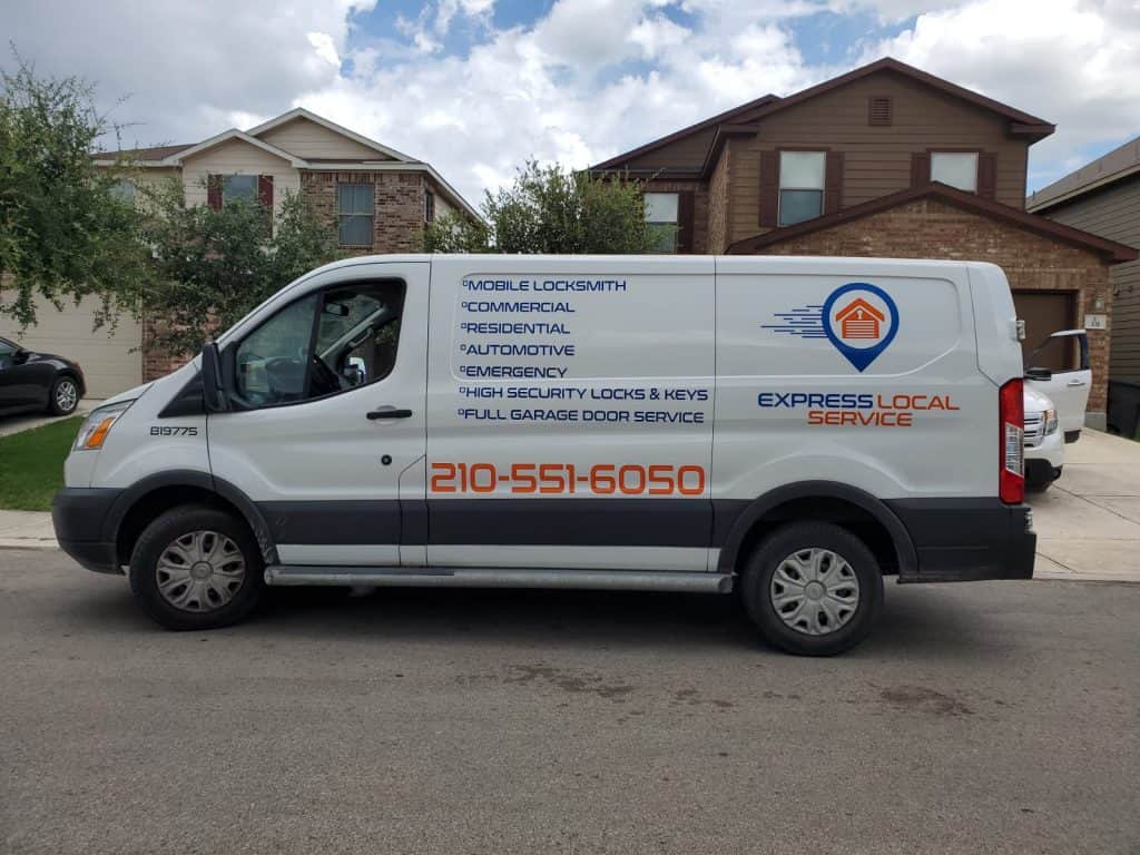 Mobile automotive locksmith van workshop interior